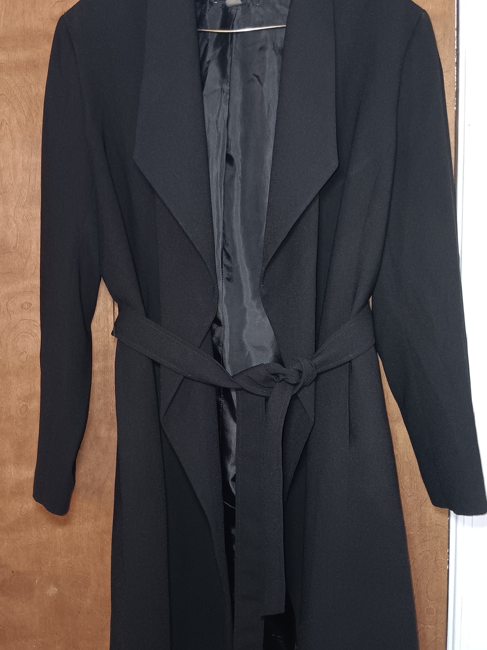 Nine West Black Tie-Waist Trench Coat